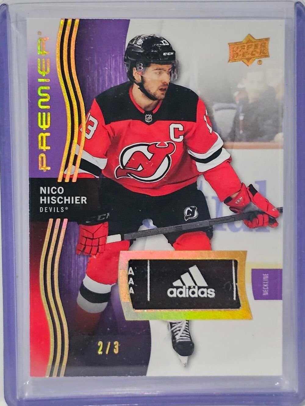 2023-24 Upper Deck Premier Nico Hischier Game-Used Hockey Memorabilia SSP LE